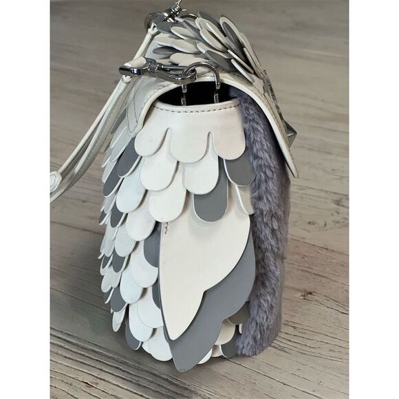 Kate Spade Hoot 3D Owl Crossbody Bag Grey Cream Accents Women's - Picture 4 of 17